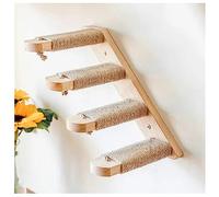 Zeetan Estante De Escalada para Gatos Montado En La Pared, Escalera para Gatos con Rascado, Estantes para Gatos Y Perchas para Dormir Jugando A Escalar,Natural,1 Pack 4 Step