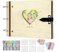 ZEEYUAN Álbum de fotos scrapbooking páginas débiles con accesorios, libro de fotos para hacer tú mismo, regalo para mujeres, novias