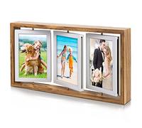 ZEEYUAN Marco de Fotos Giratorio de 10 x 15 cm, 6 Fotos para Colocar en la Familia, Bodas, niñas, niños, Amigos