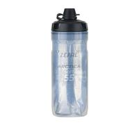 ZEFAL Arctica 55 Soft Cap con Protección No Mud - Bidon Ciclismo Isotermico - Inodoro y Hermético con Protección contra el Barro - Bidón Ciclismo sin BPA - Negro/Plata - 550 ml