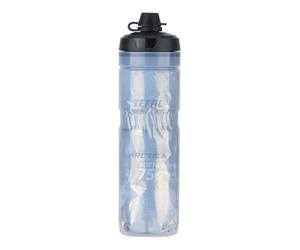 ZEFAL Arctica 75 Soft Cap con Protección No Mud - Bidon Ciclismo Isotermico - Inodoro y Hermético con Protección contra el Barro - Bidón Ciclismo sin BPA - Negro/Plata - 750 ml