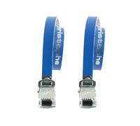ZEFAL Correas de Piel para tocles - Par de Correas para Calapies en Cuero Azul - Calapies Bicicleta