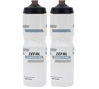 ZEFAL Magnum Pro Bidon Bicicleta Premium - Botella Bicicleta, MTB y Deporte sin BPA - Accesorios Bici - Bidón de Bicicleta de Gran Capacidad - Tapón de Silicona Impermeable - 975ml, 92g, Blanco/Negro