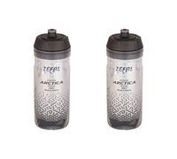ZEFAL Pack Arctica 55 - Lote de 2 bidones de bicicleta de 550 ml - Botella de bicicleta isotérmica - Inodoro e impermeable - Bidón deportivo sin BPA - Plata/Negro, 2 x 550ml