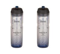ZEFAL Pack Arctica 75-2 x Bidon Ciclismo Isotermico 750 ml para Bicicleta | Azul/Plata - Botella Isotermica para Bicicleta - Bidon Termico Ciclismo sin BPA Fabricado en Francia