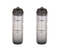 ZEFAL Pack Arctica 75 - Lote de 2 bidones 750 ml para bicicleta, botella de bicicleta isotérmica - Inodoro e impermeable, botella deportiva sin BPA - Plata/Negro, 2 x 750ml
