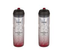 ZEFAL Pack Arctica 75 - Lote de 2 bidones para bicicleta 750 ml, botella de bicicleta isotérmica - Inodoro e impermeable, botella deportiva sin BPA, Plata/Rojo, 2 x 750ml