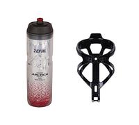 ZEFAL Pack Arctica 75 Plata-Rojo y Pulse B2 Negro - Pack de hidratación con bidón térmico para Bicicleta y portabidón para Bicicleta - Portabidón para Bicicleta con bidón de Agua - 146 g