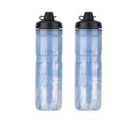 ZEFAL Pack Arctica 75 Soft Cap con Protección No Mud - 2 x Bidon Ciclismo Isotermico - Inodoro y Hermético con Protección contra el Barro - Bidón Ciclismo sin BPA - Azul/Plata - 2 x 750 ml