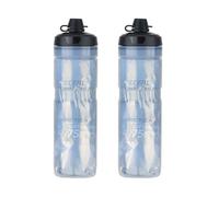 ZEFAL Pack Arctica 75 Soft Cap con Protección No Mud - 2 x Bidon Ciclismo Isotermico - Inodoro y Hermético con Protección contra el Barro - Bidón Ciclismo sin BPA - Negro/Plata - 2 x 750 ml