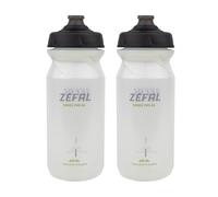 ZEFAL Pack Bidón Bicicleta Sense Pro 65 - Botella Bicicleta Impermeable - Bidon Ciclismo MTB/Bici Montaña o Bicicleta de Carretera - 2 x 650ml, Translúcido