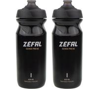 ZEFAL Pack Bidón Bicicleta Sense Pro 65 - Botella Bicicleta Impermeable - Bidon Ciclismo MTB/Bici Montaña o Bicicleta de Carretera - 2 x 650ml, Negro