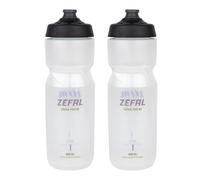 ZEFAL Pack Bidón Bicicleta Sense Pro 80 - Botella Bicicleta Impermeable - Bidon Ciclismo MTB/Bici Montaña o Bicicleta de Carretera - 2 x 800ml, Translúcido