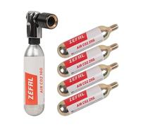 ZEFAL Pack EZ Big Shot y Cartuchos de CO2 - Inflador CO2 Bicicleta y Cartuchos CO2 de Rosca Universal - Bomba de CO2 MTB y Carretera - Presta, Schrader y Dunlop - Compacta, Ligera y Rápida