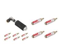 ZEFAL Pack EZ Big Shot y Cartuchos de CO2 - Inflador CO2 Bicicleta y Cartuchos CO2 de Rosca Universal - Bomba de CO2 MTB y Carretera - Presta, Schrader y Dunlop - Compacta, Ligera y Rápida