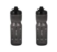 ZEFAL Pack Sense Soft 80 No Mud - Dos Bidones de Ciclismo y MTB Con Protección De La Tetina - Botella Bicicleta y Deporte Sin BPA - Negro Ahumado, 2 x 800ml