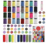 ZEFAN Juego de 74 hilos de coser para máquina de coser, hilo de coser de varios colores, juego con accesorios para mano y máquina de coser