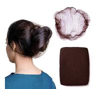 ZefeqCo 100 redecillas invisibles para el cabello marrón de 24 pulgadas para mujeres y hombres, perfectas para moños, dormir y servicio de alimentos en la cocina
