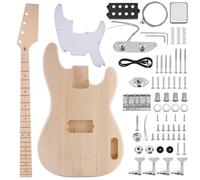 ZEFF Kits de bajo eléctrico, cuerpo de tilo, mástil y diapasón de arce, derecha, pastillas H, todos los accesorios incluidos