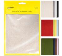 ZEFFFKA 12 Pack Parche de Tela de Lino Termoadhesivo Kit de Reparación para Ropa Camisas Pantalones Vestidos Aspecto Natural Adhesivo Fuerte 12 Colores 30% Lino 70% Algodón 13 x 18 cm