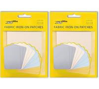 ZEFFFKA 2 PACK Tela de Parches de Jean Aplicables con Plancha Interior & Exterior Pegamento Mas Fuerte 100% Algodón Tonos Surtidos Kit de Decoración 12 Piezas Tamaño 7.5 cm x 10.5 cm