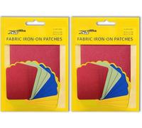 ZEFFFKA 2 PACK Tela de Parches de Jean Aplicables con Plancha Interior & Exterior Pegamento Mas Fuerte 100% Algodón Tonos Surtidos Kit de Decoración 12 Piezas Tamaño 7.5 cm x 10.5 cm