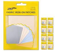 ZEFFFKA 9 PACK Tela de Parches de Jean Aplicables con Plancha Interior & Exterior Pegamento Mas Fuerte 100% Algodón Tonos Surtidos Kit de Decoración 12 Piezas Tamaño 7.5 cm x 10.5 cm