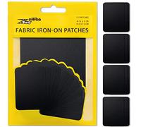 ZEFFFKA Tela de Parches de Jean Aplicables con Plancha Interior & Exterior Pegamento Mas Fuerte 100% Algodón Negro Kit de Decoración 12 Piezas Tamaño 3" x 4-1/4" (7.5 cm x 10.5 cm)