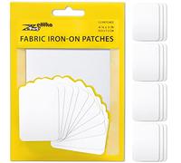 ZEFFFKA Tela Parches de Jean Aplicables con Plancha Interior & Exterior Pegamento Mas Fuerte 100% Algodón Blanco Kit de Decoración 12 Piezas 3" x 4-1/4" (7.5 cm x 10.5 cm)