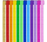 Zefphxs 12 Rollos Papel Crepé, 4,5 cm x 25 m Papel Pinocho, Serpentinas para Decoraciones para Fiestas de Cumpleaños, Bodas y Festivales