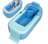 Zegaqae Bañera Inflable | Bañera Spa Portátil Inflable De PVC Con Alfombrilla Asiento - Baño Spa, Suministros Baño Para Unisex Adulto Adolescente Niña Niño Familia