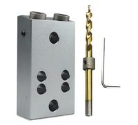 Zegaqae Plantilla para Taladrar Agujeros Rectos - Herramientas de Carpintería de Metal Estable | Guía Autocentrante para Espigas | para Proyectos de Carpintería Fabricación de Muebles Trabajo en