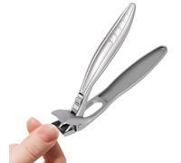 Zehennagelknipser Langer Griff - Edelstahl Schwarz Silber 9,6 cm Kompakt, Rutschfester Trimmer Gebogener Kopf, Robuste Nagelzange Für Dicke Nägel, Präzise Pflegehilfen Zum | Ideal Lösung Für Senioren