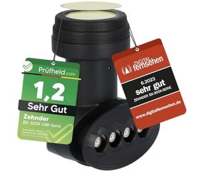 ZEHNDER Quattro LNB con blindaje LTE y protección solar UV, solo apto para multiconmutador múltiple, no es posible conexión directa, 4K HD LMB, para antena satélite