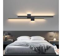 ZEHUILT LáMpara De Pared Moderna De Tira Larga, Aplique Led Lineal De AtenuacióN Continua, IluminacióN De Pared Interior De NóRdico, Para Dormitorio Sala De Estar Pasillo Y Escaleras,Negro,120cm