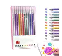 ZEID Implementarch Pens, Implementarch Glitter Gel Pen Set, Glitter Gel Pens Sets for Adult Coloring Books, for Drawing, Doodling, Crafts and Taking Note (12 Colors)