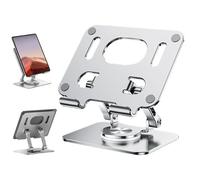 ZEID Rotiva Rotating Stand for Laptop, Rotiva Laptop Stands, Adjustable Laptops Stand with 360 Rotating Base, Foldable, Easy Storage, Ergonimic Foldable Laptops Riser for Desk (1Pc Silver)
