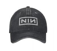 ZEIGDCYOV Gorras de béisbol Vintage con Logo NIN Hombres Mujer Denim Desgastado Gorra Snapback Uñas de Nueve Pulgadas Música Correr al Aire Libre Golf Gorra Regalo Gorra