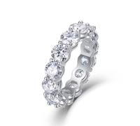 Zeigefinger Ring, Damen Ring 5mm Moissanit-Ring Silber Platin Größe 65 (20.7) Geschenke Damen