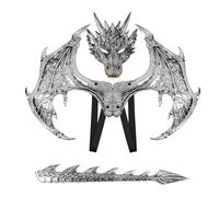 ZeiLaBang Kakadi Juego de máscaras de alas de dragón de Halloween, alas de dragón, máscara de dragón, disfraz de alas de dragón, disfraz para niños y adultos, juego de cosplay de dinosaurio para