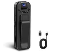 ZeiLaBang Kakadi Minicámara HD 1080P con tarjeta de memoria de 64 GB, videocámara portátil de policía, grabación de audio y vídeo, cámara mínima con visión nocturna, cámara corporal para interior y