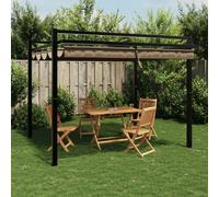 Zeiquah Cenador de jardín con techo extensible, 3 x 3 m, marco de aluminio, protección solar, protección contra la lluvia, terraza, jardín, carpa para fiestas, pérgola, gazebo, balcón, accesorios de