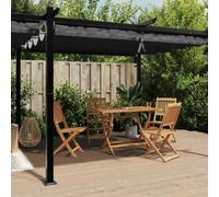 Zeiquah Cenador de jardín con techo extensible, color antracita, 3 x 6 m, aluminio, cenador, pérgola, gazebo, protección solar, protección contra la lluvia para patio, jardín y barbacoa