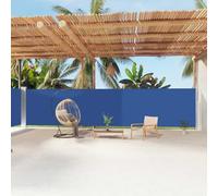 Zeiquah Toldo lateral azul 180 x 1200 cm, tejido resistente a los rayos UV con función de enrollado automático para balcón, terraza, jardín y playa, protección contra el viento y el sol, incluye