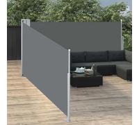Zeiquah Toldo lateral extensible antracita 100 x 1000 cm con protección UV, cortavientos, sistema de retroceso automático, accesorios de montaje, ideal para balcón, terraza, jardín, patio, playa