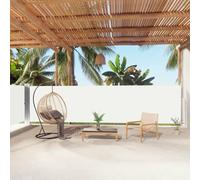 Zeiquah Toldo lateral extensible, color crema, 160 x 1000 cm, con función de enrollado automático, poliéster resistente a los rayos UV, protección contra el viento, privacidad, ideal para balcón