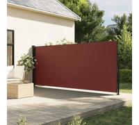Zeiquah Toldo lateral marrón, 180 x 500 cm, extensible, resistente a los rayos UV, resistente a la intemperie, para balcón, terraza, jardín con marco de acero y aluminio, incluye material de fijación