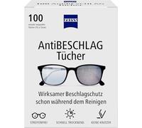 ZEISS 100 paños antivaho para una protección duradera contra el empañamiento durante la limpieza - cada paño empaquetado individualmente - ideal para viajes o viajes