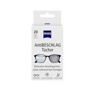 ZEISS Toallitas antivaho 20 unidades para una protección duradera contra el empañamiento durante la limpieza - cada paño empaquetado individualmente - ideal para viajes o viajes