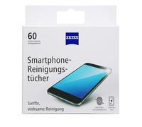 ZEISS Toallitas de limpieza para smartphone sin alcohol, 60 unidades para una limpieza segura y eficaz de superficies ópticas, cada paño empaquetado individualmente, ideal para viajes o viajes